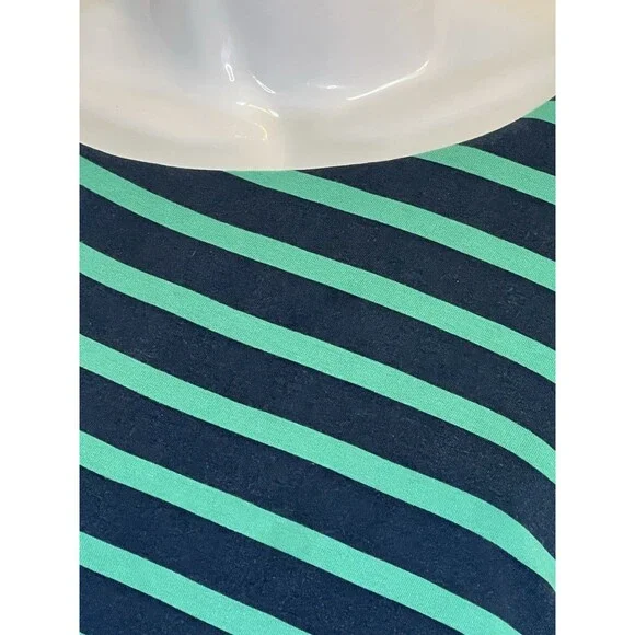 LOFT Striped T-Shirt Dress Size Small Navy Blue Green Horizontal Stripes - Picture 4 of 11